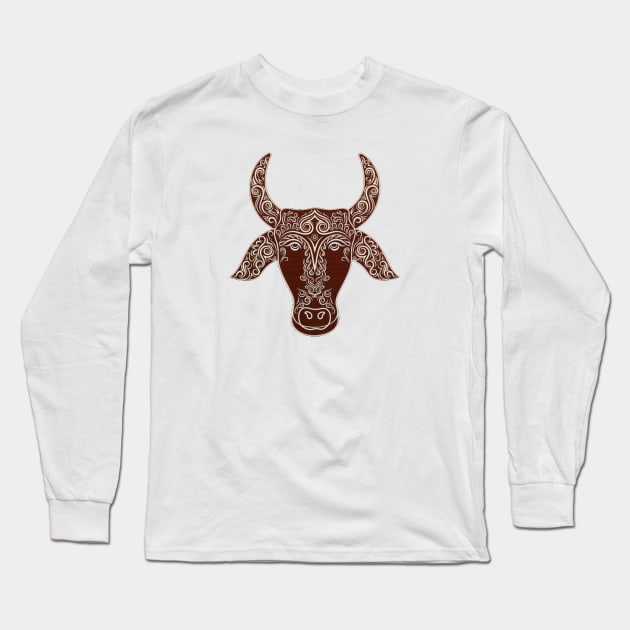 Cow  head Design Long Sleeve T-Shirt by a2nartworld